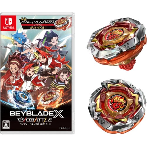 Switch 爆旋陀螺 X 進化之戰 +  Beyblade X CX-00 LEONFANG T4-60A RED Ver.限定版陀螺 (日文套裝)【足球狂熱祭】