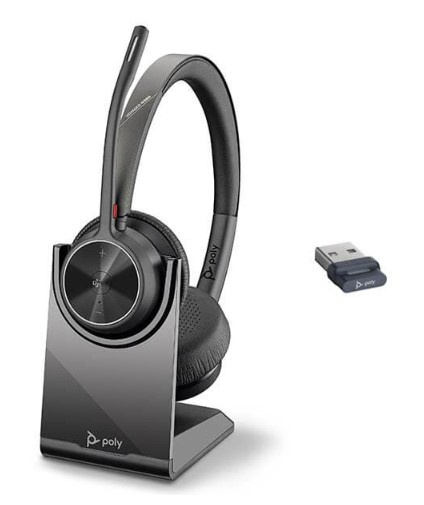 Plantronics Poly Voyager 4320 UC-M Wireless Headset + USB-A with Stand