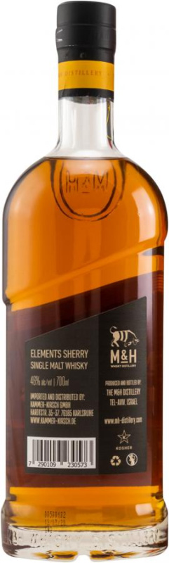 M&H Milk & Honey Elements Sherry Cask Single Malt Israel Whisky 46
